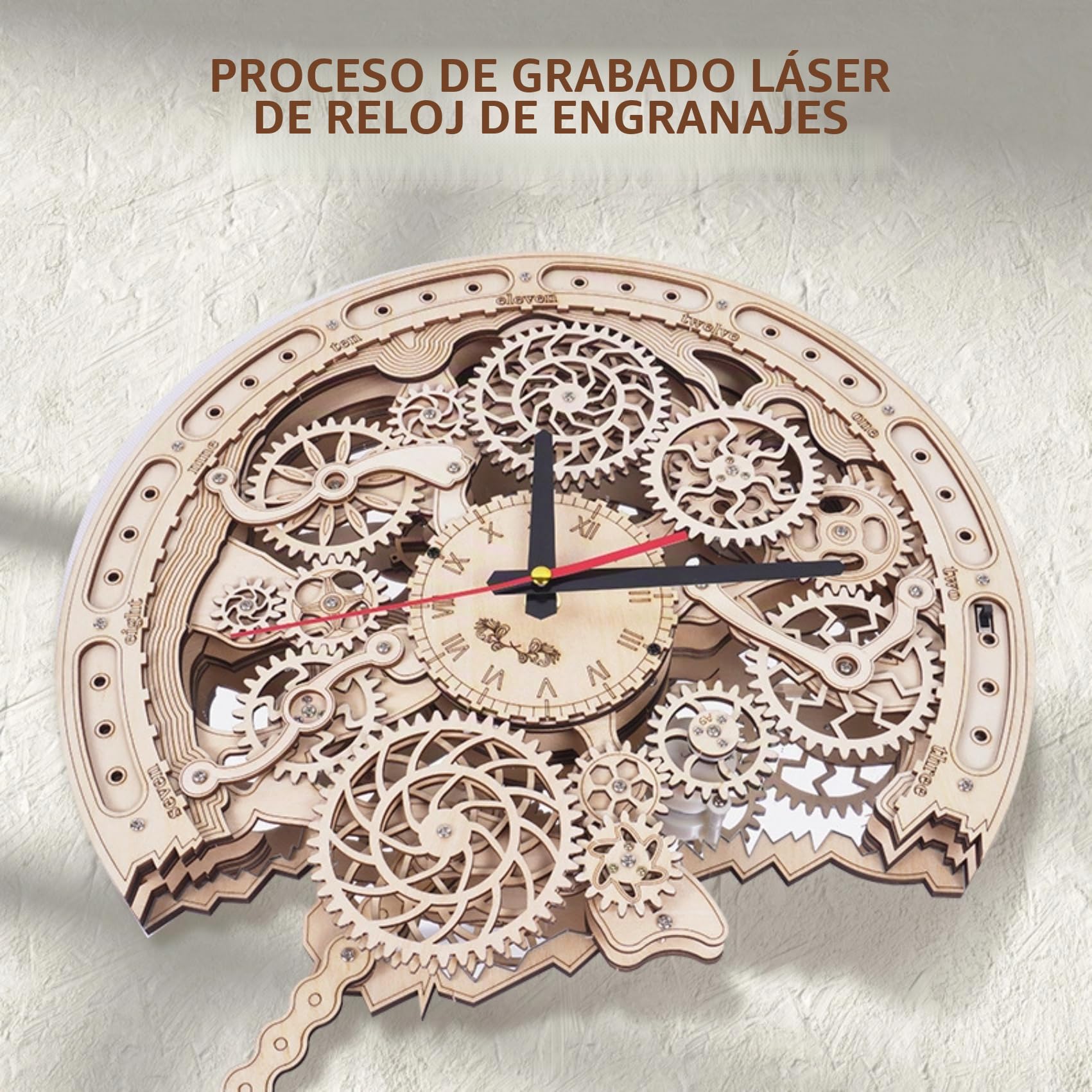 Puzzle de madera 3D mágico, rompecabezas de madera para adultos, juego de maquetas mecánicas de madera, rompecabezas de madera 3D, regalo para niños y adultos (reloj)