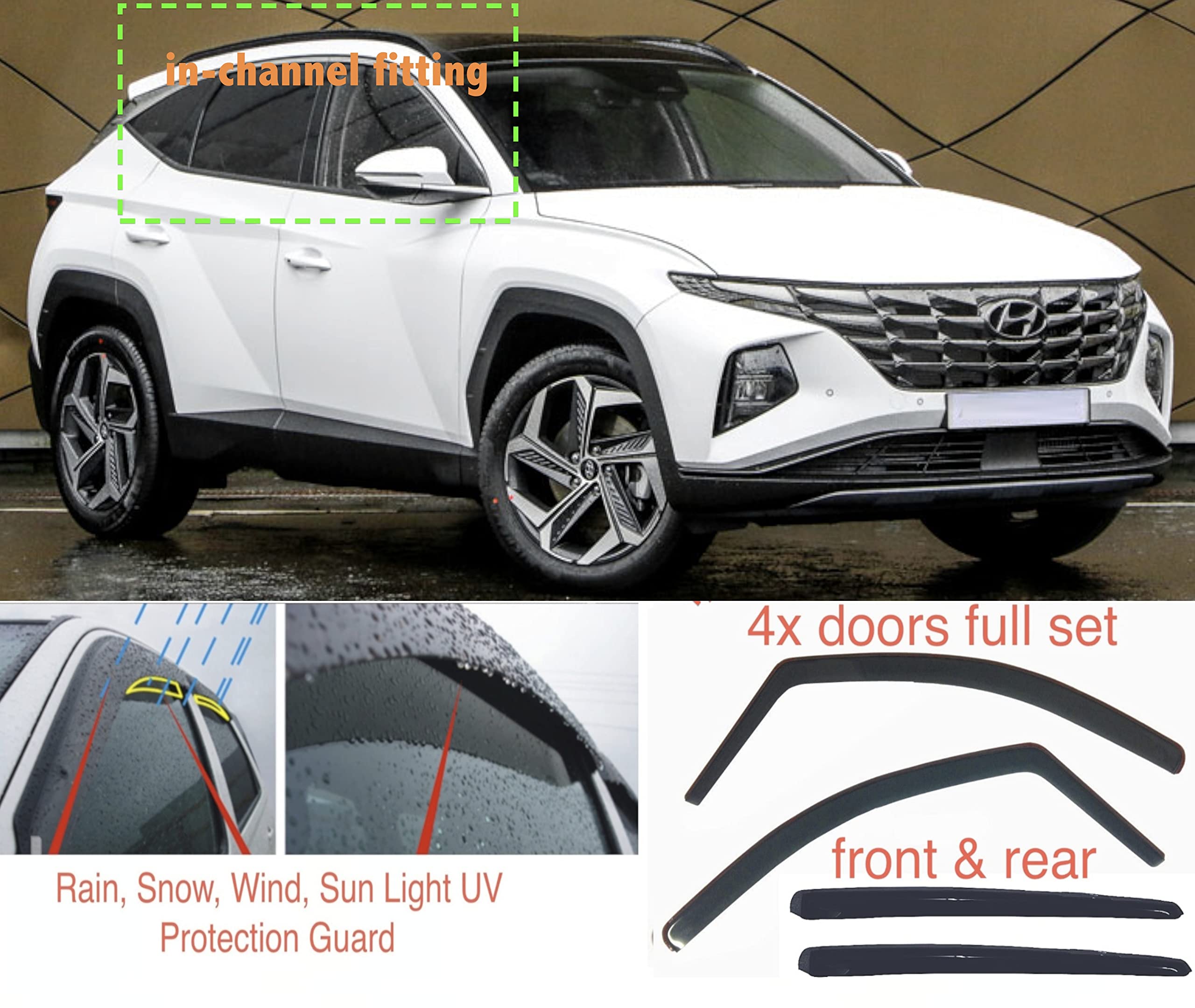 Buy AC WOW 4x Wind Deflectors for Hyundai Tucson (NX) 2021 2022 2023