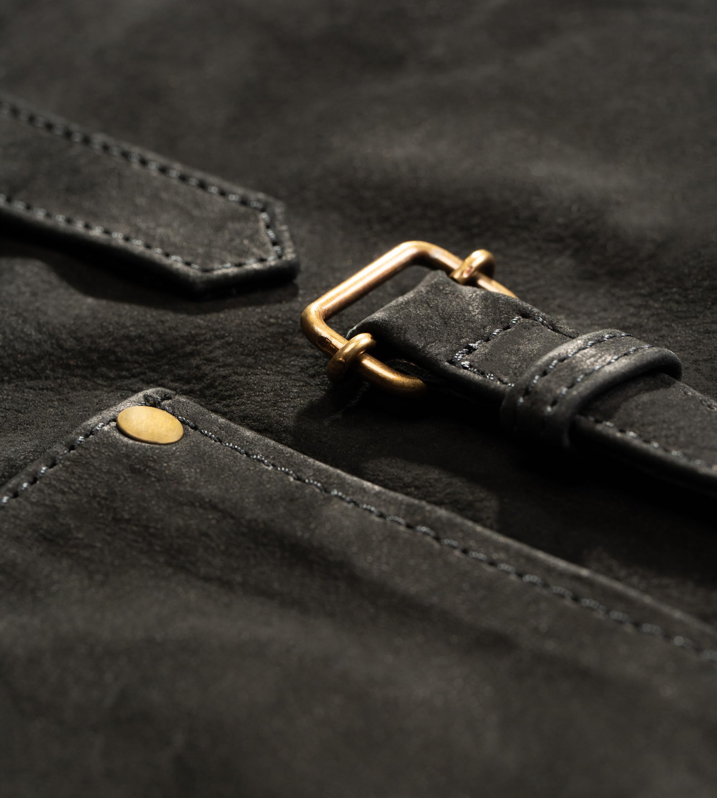 Angus Stoke Grembiule in pelle nera, originale in pelle di bufalo – Grembiule da uomo e donna – BBQ, barista e grembiule da cucina Henry