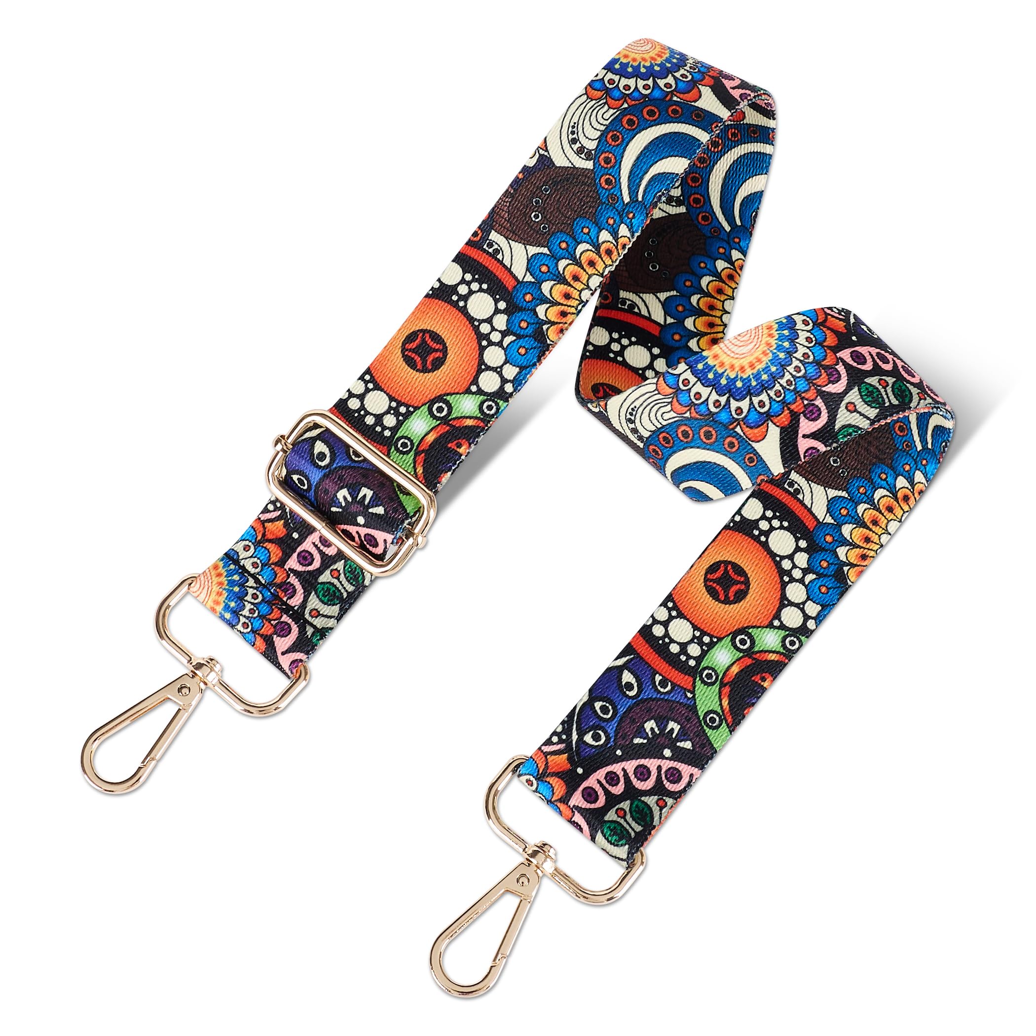 chushui Colorful Pattern Purse Strap, Wide Crossbody Bag Strap Replacement
