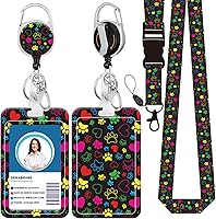 Vista 22 de Cordón para credencial y soporte para tarjetas de identificación, carretes retráctiles con clip para cinturón de carrete de mosquetón, cordón