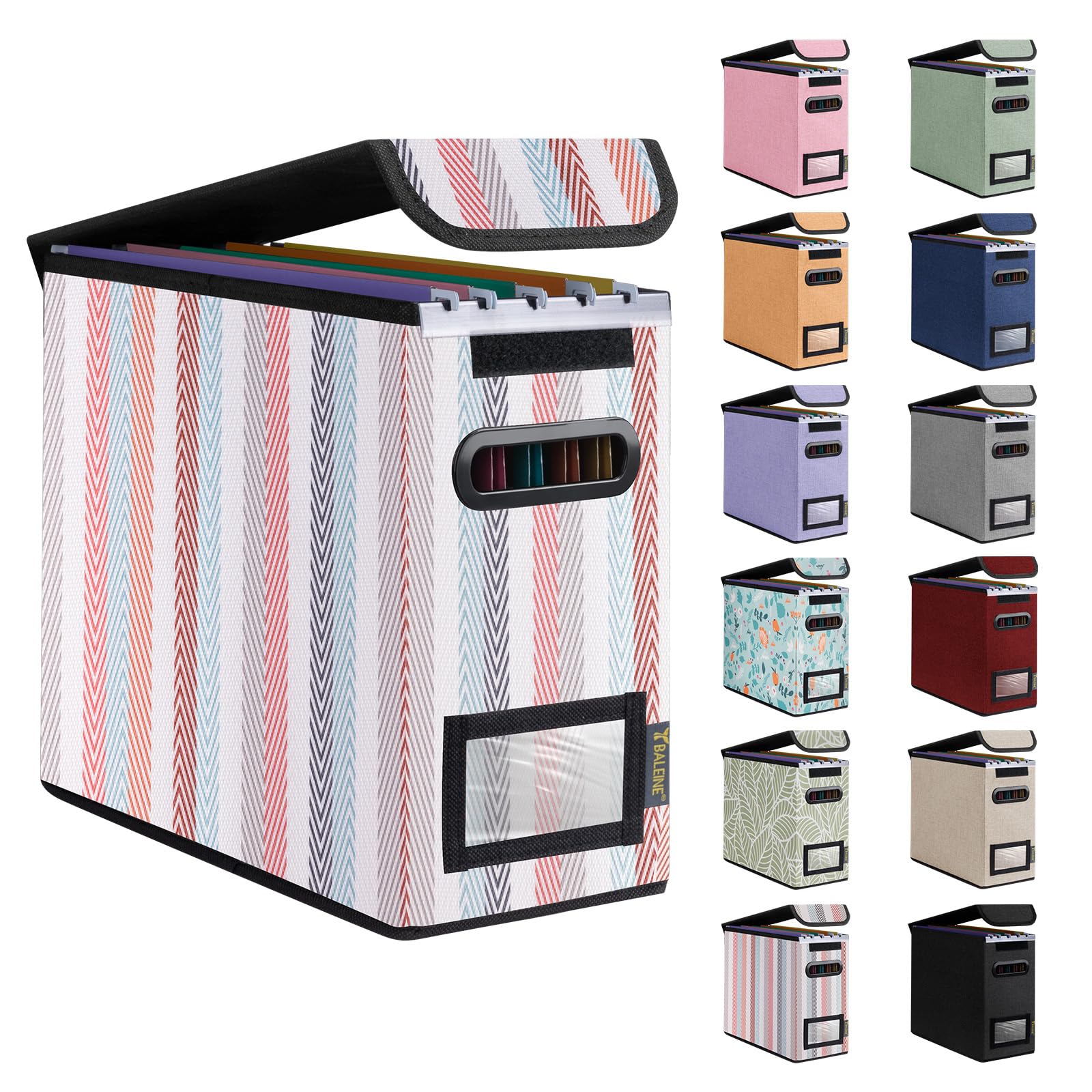 Amazon.com: BALEINE File Organizer Box with Lid, Collapsible File ...