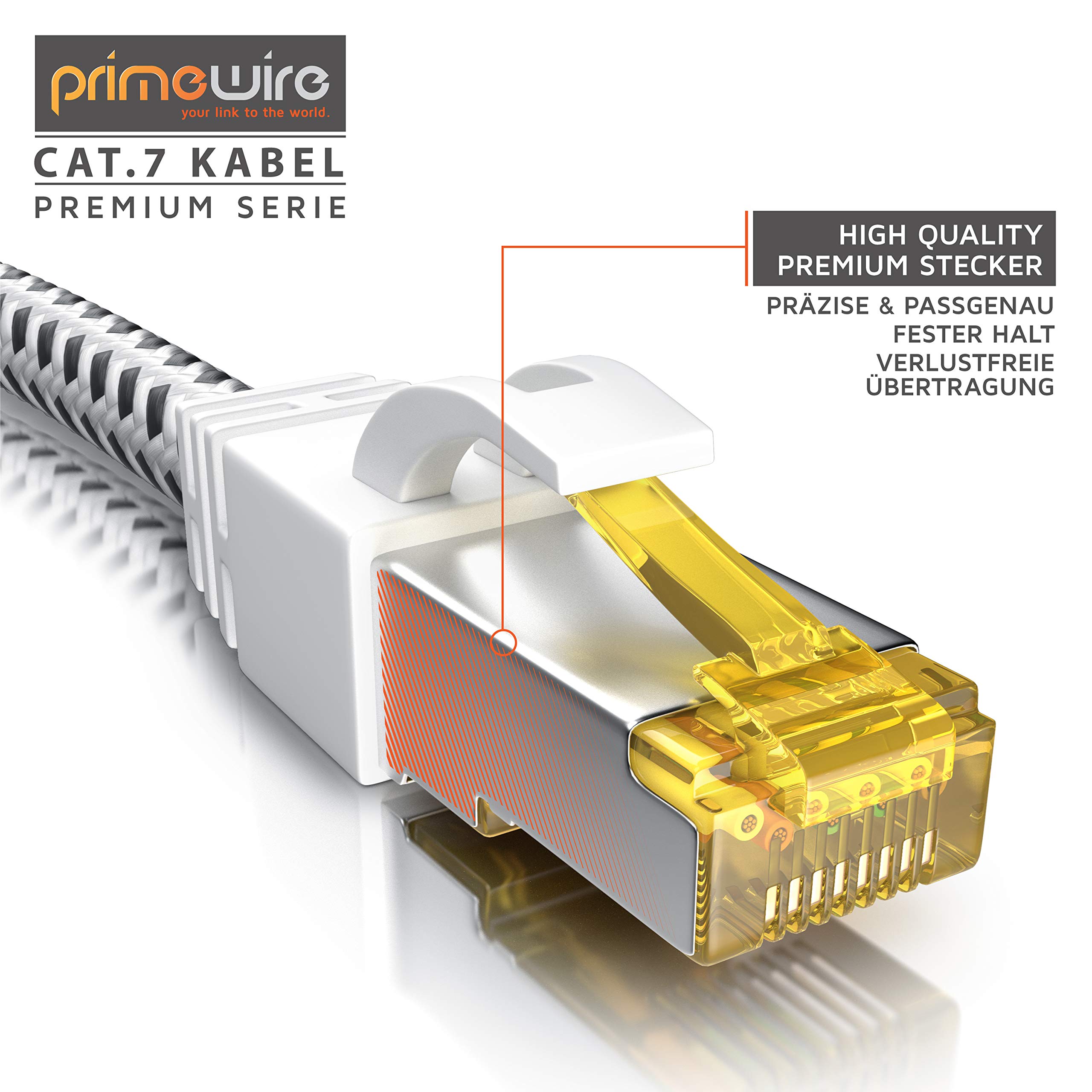 CSL kabel sieciowy 15 m CAT 7 Gigabit Ethernet LAN - płaszcz bawełniany - 10000 Mbit s - kabel krosowy - Cat.7 kabel surowy S FTP PIMF ekranowanie z wtyczką RJ 45 - przełącznik routera modem dostępu