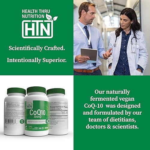 Miniatura 5 de Health Thru Nutrition CoQ-10 300 mg - 120 cápsulas  Coenzima de ubiquinona de alta potencia Q10  Apoya la energía celular y la protección