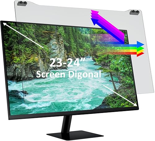 GHY Protector de pantalla anti luz azul de 23, 23.6, 23.8, 24 pulgadas, monitor de 24 pulgadas y pantalla de privacidad de computadora de 24