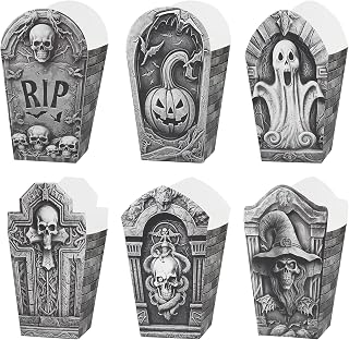 LOKIPA 24 Pcs Halloween Popcorn Box,Tombstone Halloween Popcorn Gift Box...