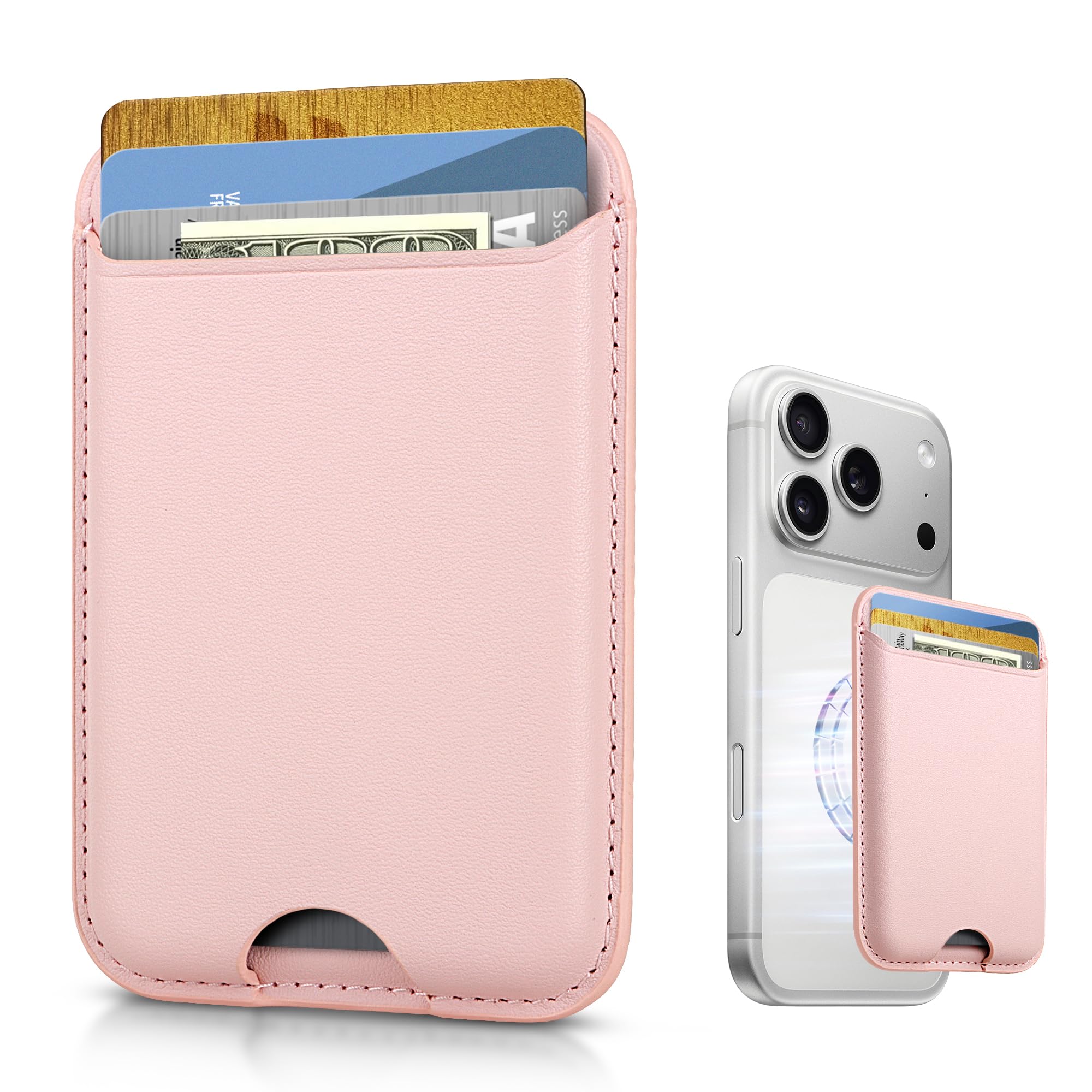 KPNEOL Magnetic Mag-safe Wallet Cell Phone Card Holder for Phone Case
