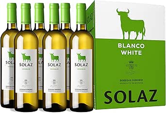 Vino Solaz Blanco 100% Verdejo - 6 botellas de 75 cl- Total: 450 cl