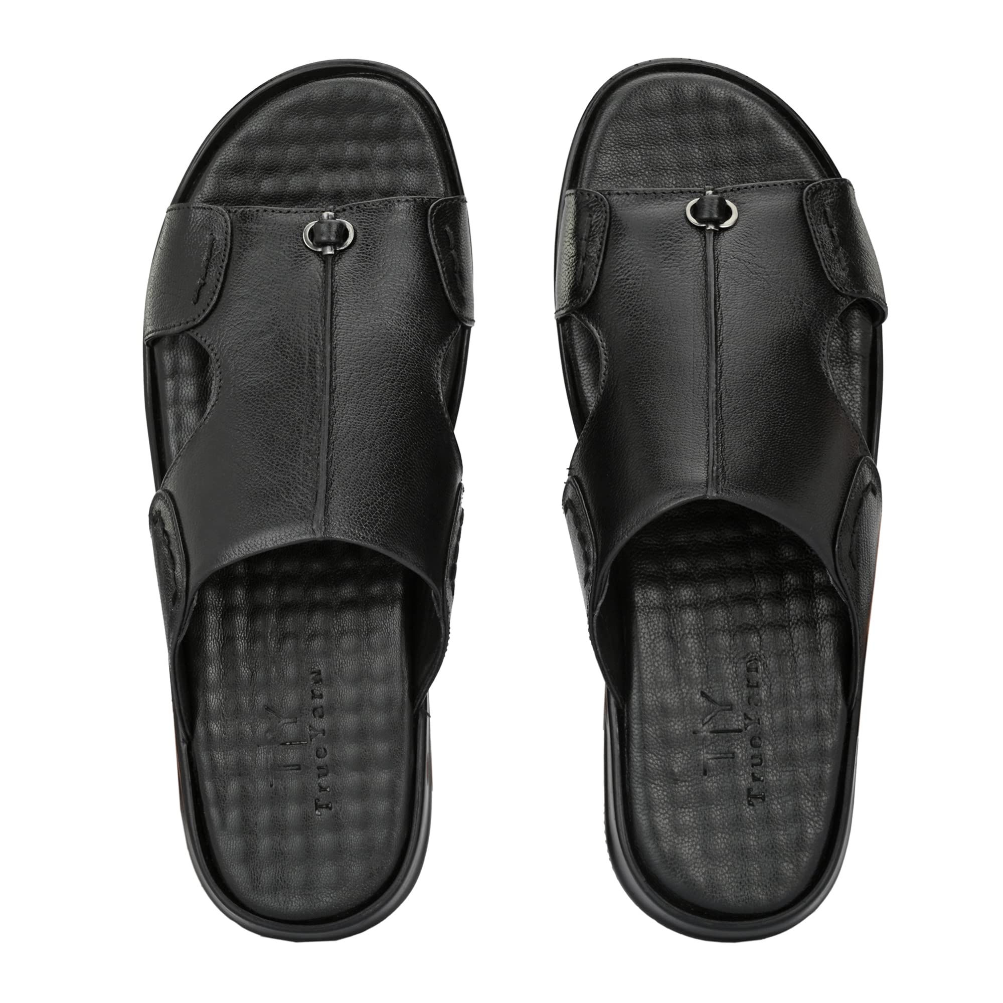 Men's Genuine Leather Slippers | Thong Sandals For Men | Comfortable | Cushioned Insole | Durable | Handmade | All Occasion Slippers-image-13