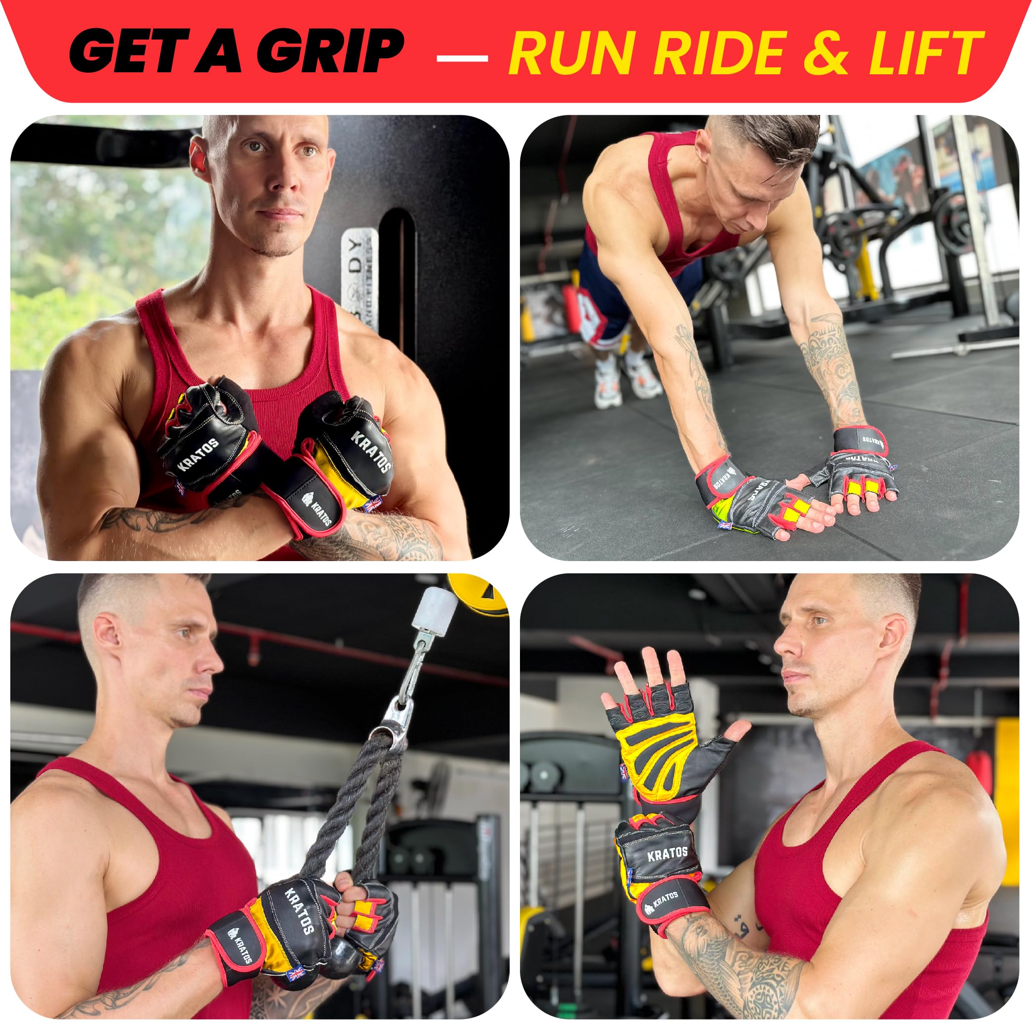 Kratos - Ange Gants Gym | Poids Gants De Levage | Parfait Pour Workouts Exercice, Crossfit Formation | Respirante Et Rembourré | Convient Pour Hommes, Femmes | Disponible En Différentes Variantes