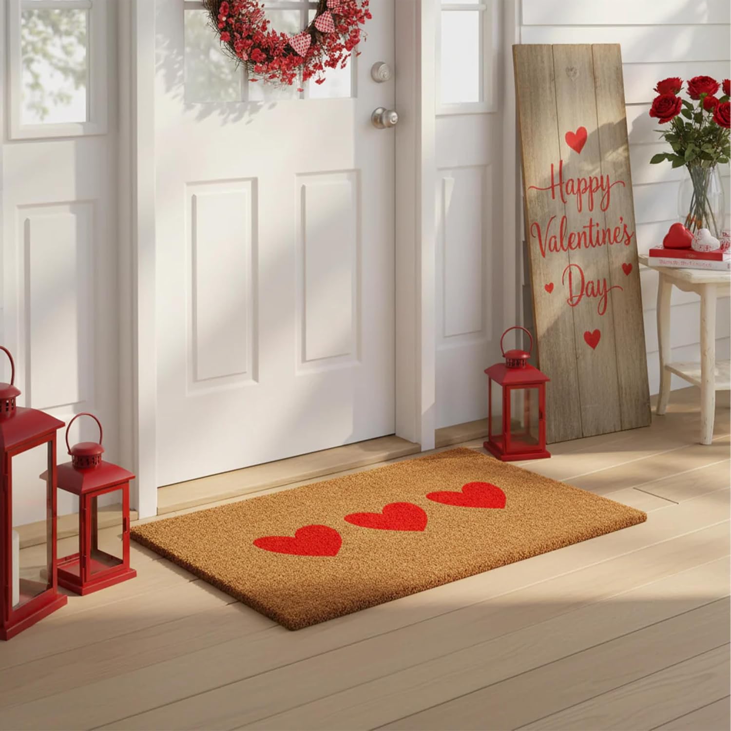 Calloway Mills 112271729 Red Trio Heart Doormat