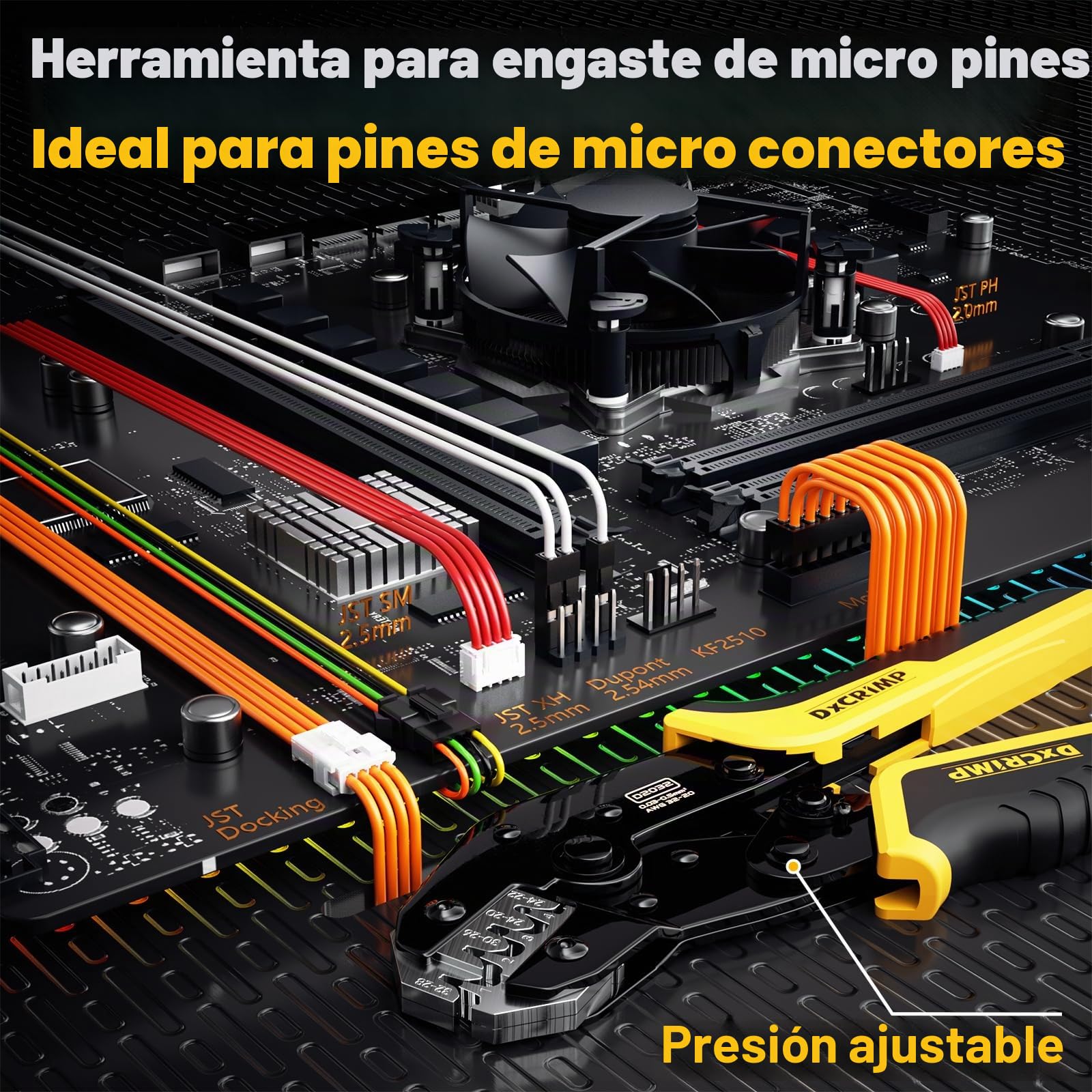 Juego de conectores servo JST-XH/SYP/Dupont, Kit de crimpado 20 tipos, 0,03-0,5mm² (30-20AWG), Compatible Futaba Hitec Spektrum RC