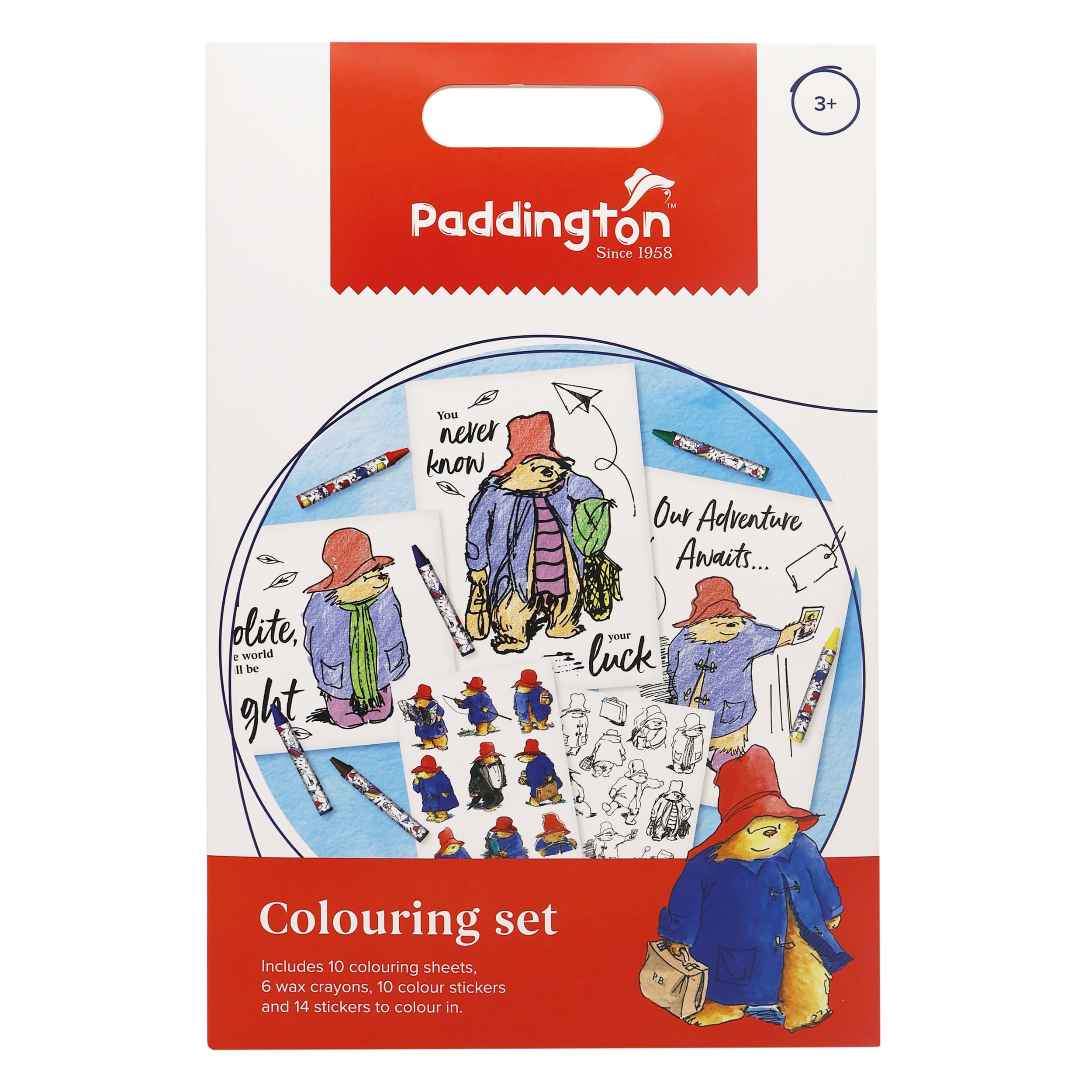 Robert Frederick Paddington Children's Colouring Set, A4, Red