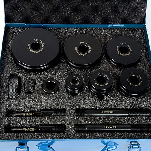 Miniatura 4 de TEMCo TH0388 Juego de herramientas de troqueles de hoyuelos, 6 piezas para conductos Knockout Tamaños (12") 0.86", (34") 1.05", (1") 1.33", (1-14")