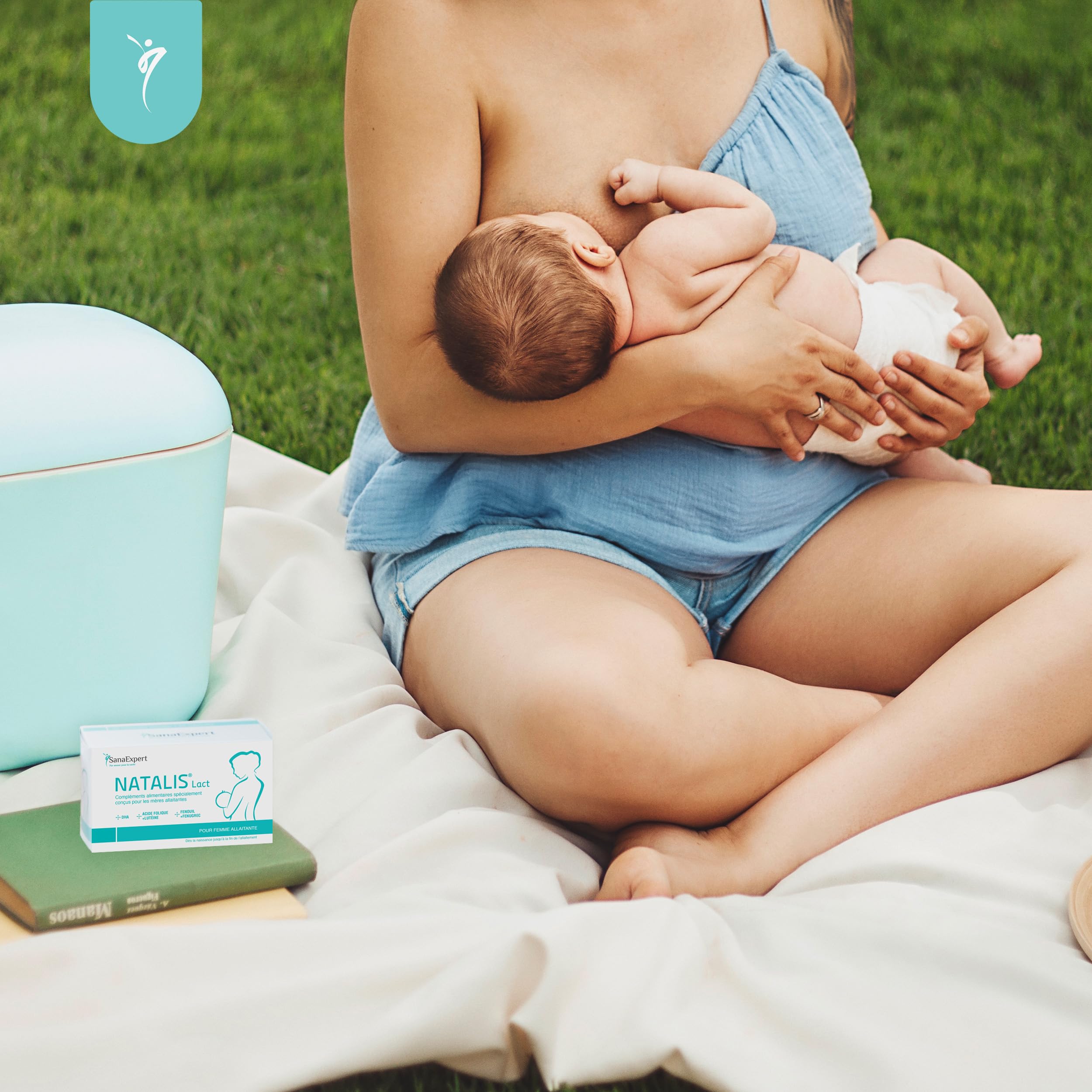 SanaExpert Natalis Lact Complément Allaitement et Post Partum, Vitamines avec Acide Folique, DHA Oméga 3, Fenouil, Fenugrec, Biotine, Vitamines D, A, B et Minéraux pour Lactation, 90 Capsules