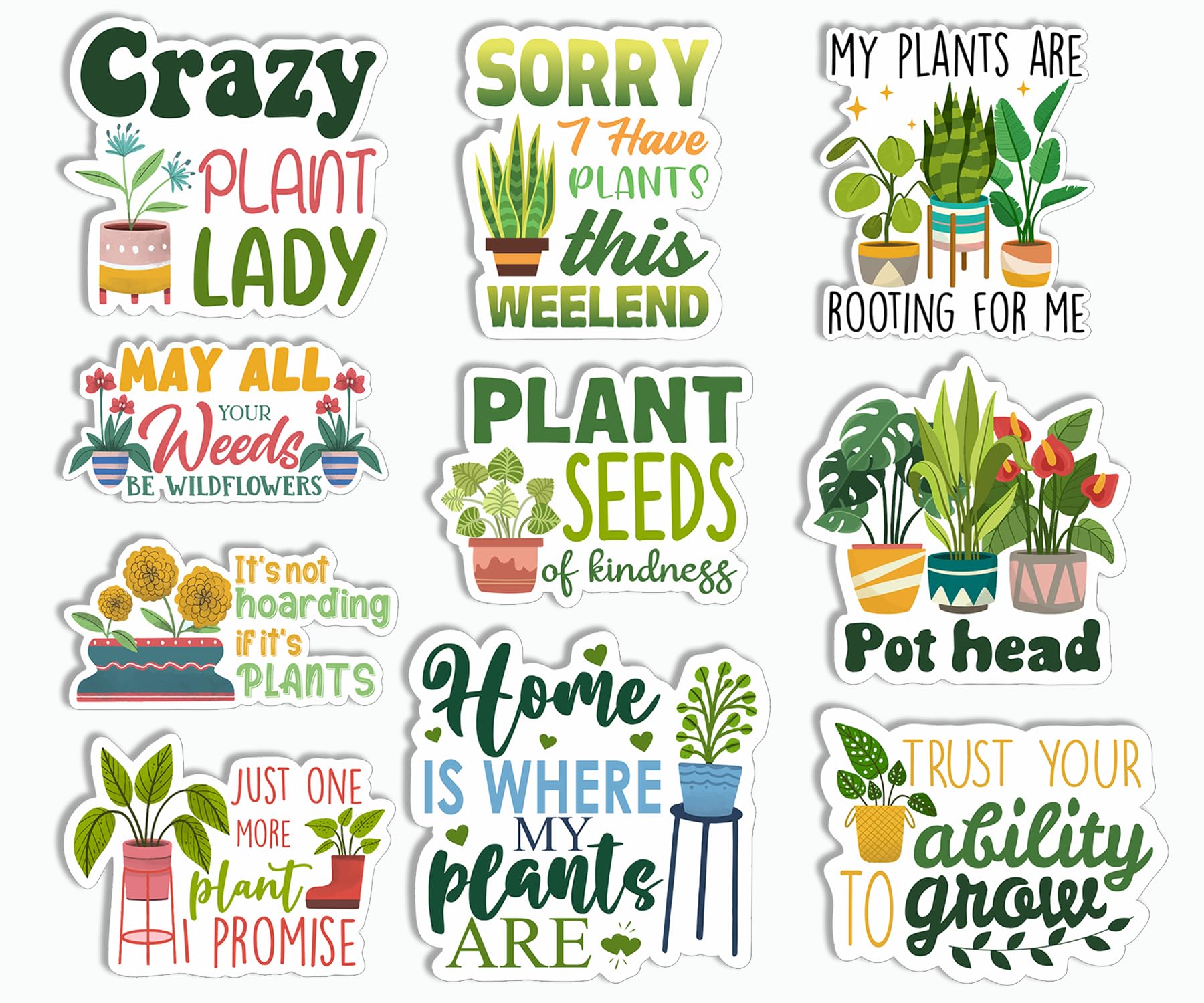 Amazon.com: GoGiDesigns 10Pc Plant Stickers - Plant Seeds of