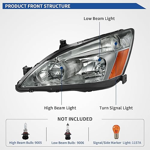 Miniatura 122 de oEdRo Faros delanteros compatibles con Ford F150 / 06-08 Lincoln Mark LT Pickup 2004, 2005, 2006, 2007, 2008, Ford F150 / 06-08 Lincoln Mark LT OE