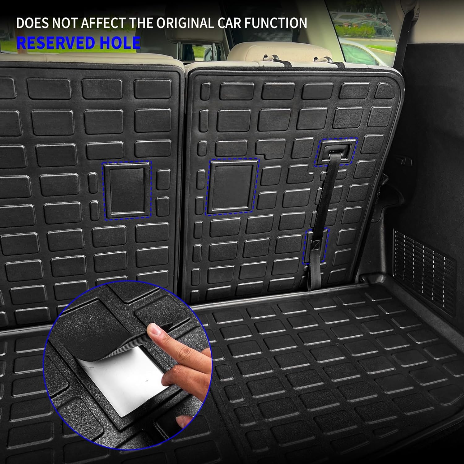 Rongtaod Cargo Mat Compatible with 2020-2025 Kia Telluride Cargo Liner Trunk Mat TPE All Weather Back Seat Cover Protector 2024 Telluride Accessories (Trunk Mat with Backrest Mat) - Image 6