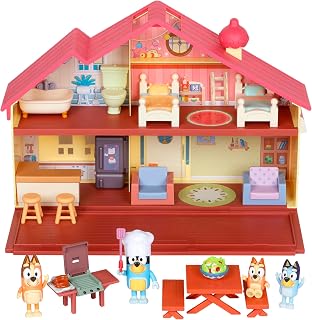 Bluey Mega Bundle Family Home Playset with BBQ - Toy House, Bluey Bingo Bandit Chilli Figures for Toddlers 3-5