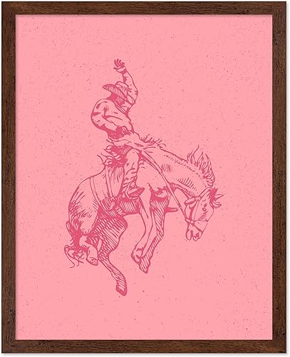 Miniatura 8 de Poster Master Póster de Rodeo marrón – Estampado retro de vaquero sobre caballo – Arte de vaquero – Arte occidental – Arte del salvaje oeste –