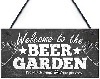RED OCEAN Welcome Sign Beer Garden Signs Hanging Wall Pub Garden Plaques Alcohol Friendship Gifts