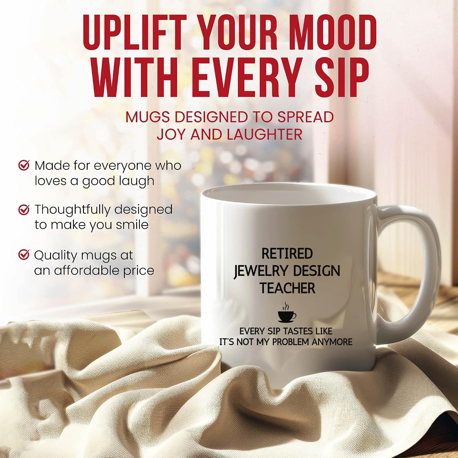 Retired Jewelry Design Teacher Mug - Jeweler Coffee Cup - Craft Instructor Funny Gift From - Tea Mugs - Designer Cups - 11 Oz Ceramic Gifts For Enthusiasts, Birthday, Him, Her, Christmas, Appreciation image 2