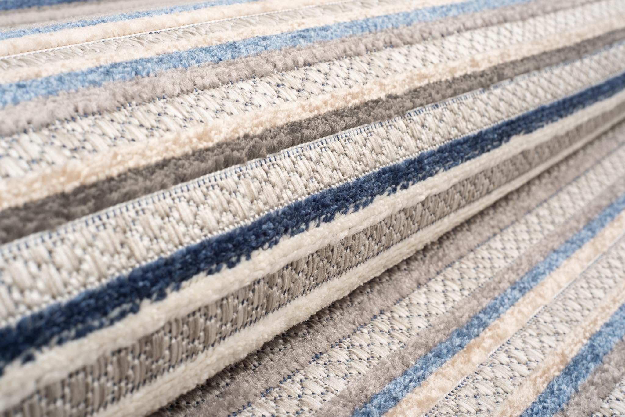 TAPISO Patio dywan tarasowy, mata do kuchni, salonu, na zewnątrz, nowoczesny design, 3D, beżowy, szary, czarny, kremowy, linie, sizal, wytrzymały 200 x 300 cm
