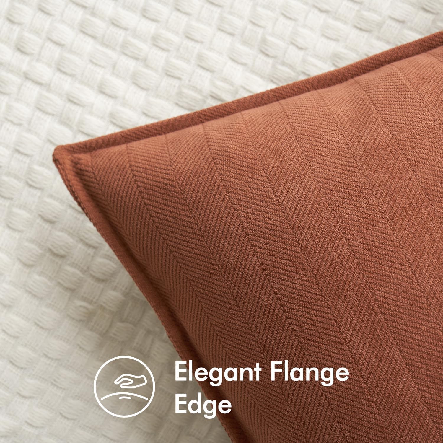 MIULEE Pack of 2 Burnt Orange Decorative Pillow Covers 20x20 Inch Soft Chenille Luxurious Couch Throw Pillows Farmhouse Cushion Covers with Elegant Design for Sofa Bedroom Living Room Home Decor - Image 5