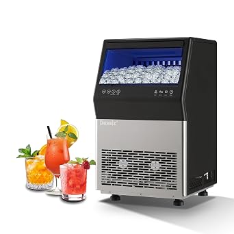 Dessiz Commercial Ice Maker Machine, 100lbs/24H with 33lbs Ice Storage Under Counter Ice Machine, 36pcs Stainless Steel Built-in Freestanding Ice Maker Self-Cleaning for Home Bar.