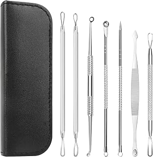 7 in 1 Pimple Popper Tool Kit Blackhead Remover Extractor Tool Kit, Teenitor Blackhead Extractor and Pimple Tool Safe Treatment Zit Popper Acne Kit Black Head Extractions Tool Comedone Extractor