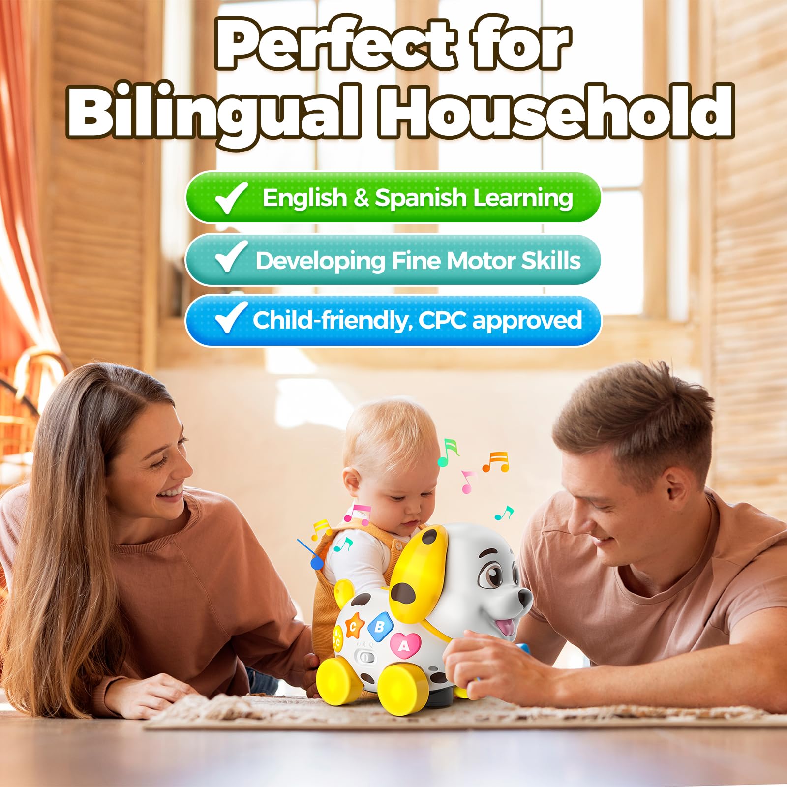 Baby Toys 6-12 Month, 1st First Birthday Gift for 1 Year Old Boys Girls, Musical Crawling & Walking Puppy Toy 6 7 8 9 10 12-18 Month Old Bilingual Learning Developmental Toy