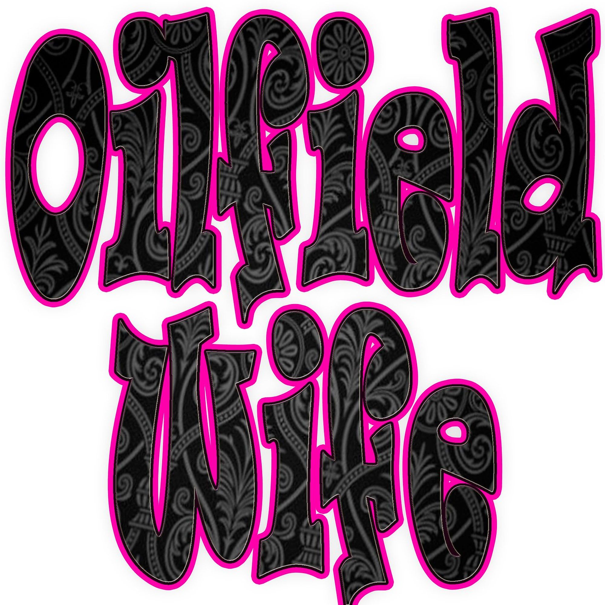 CafePress Pink Oilfield Wife Damask Sticker Rectangle Bumper Sticker Car Decal