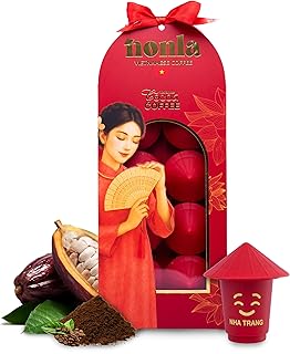 NONLA Instant Cacao Flavor Coffee Pods, 3g x 8 pods, Freeze-Dried Sugar Free Instant Coffee, Cocoa Aroma for Smooth Espresso Taste, Housewarming, Birthday, Christmas Coffee Gift Box