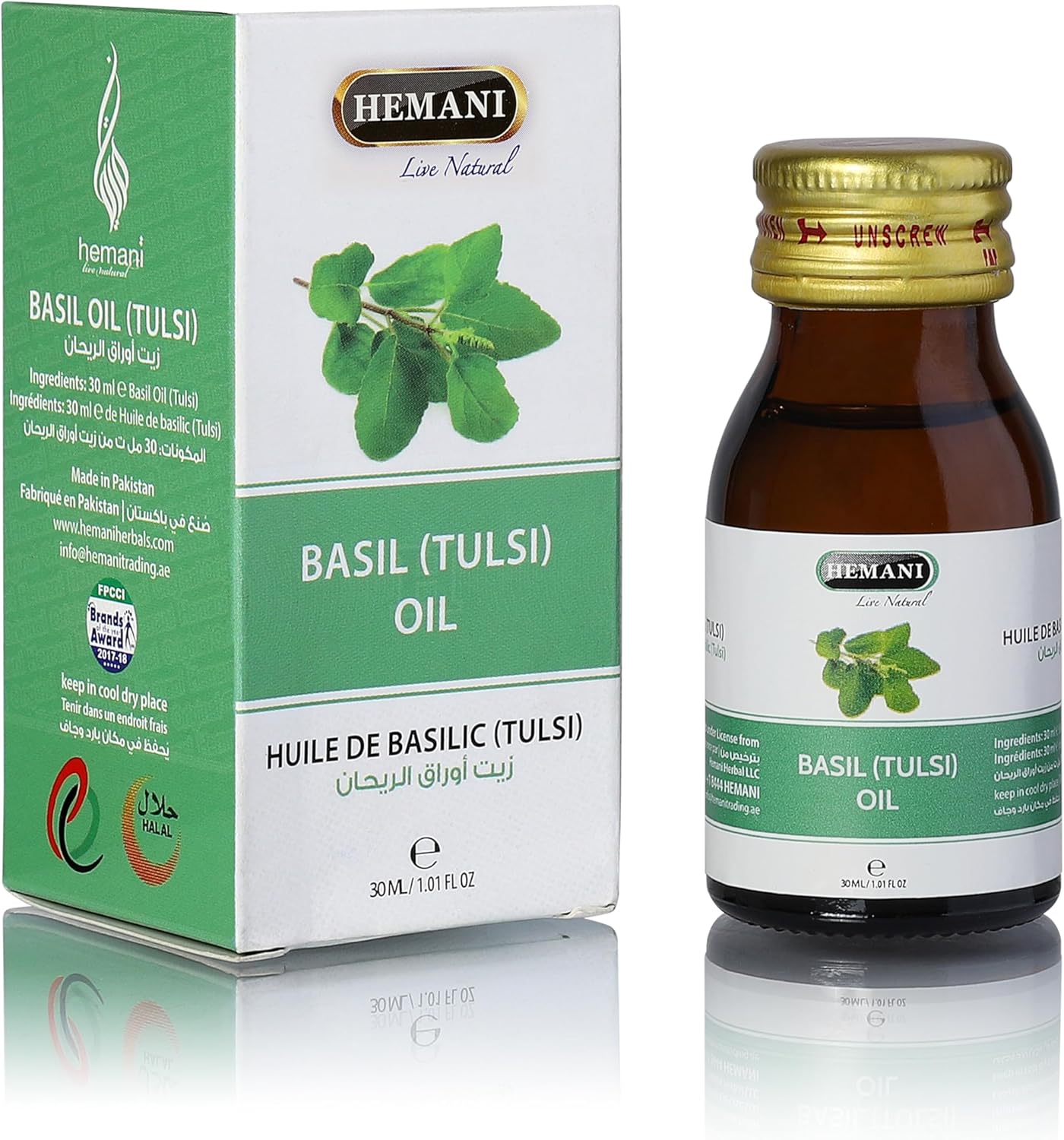 Hemani Holy Basil Tulsi Oil 30ml – Premium Quality Essential Oil for Aromatherapy & Natural Wellness | Uplifting, Calming & Refreshing | 100% Pure & Chemical-Free.