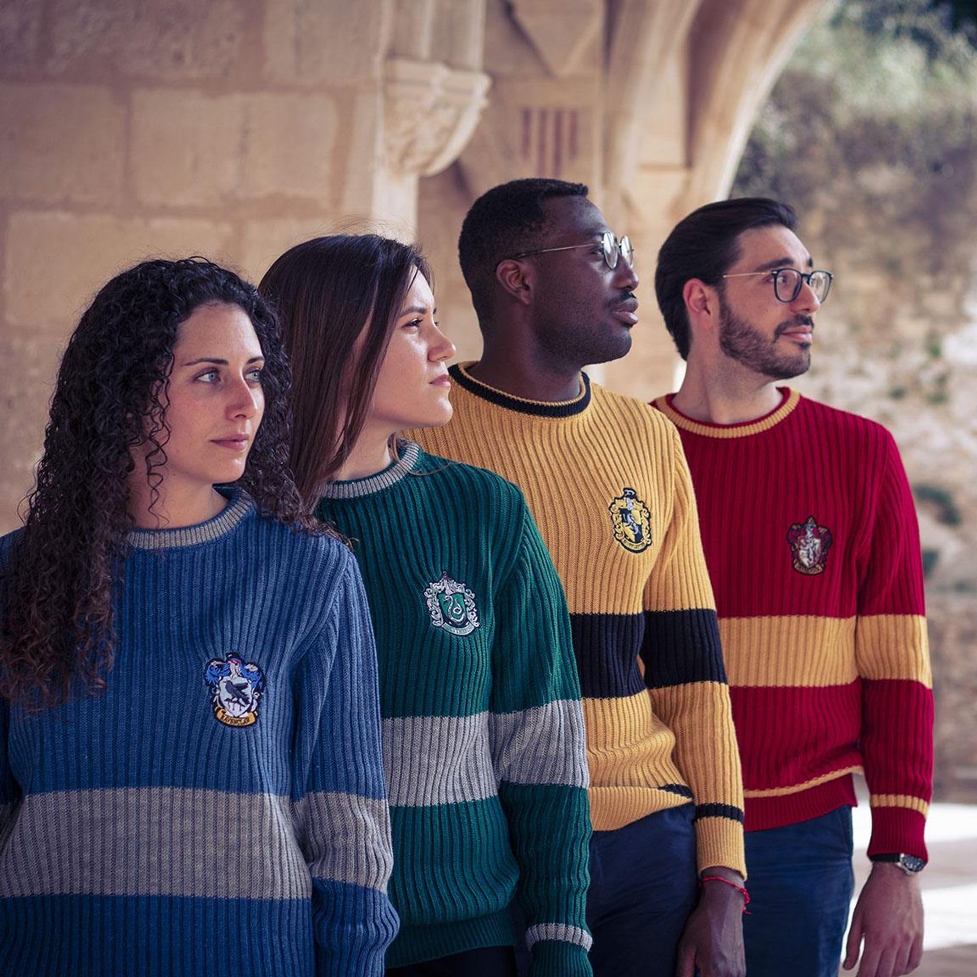 Harry Potter Jersey de Punto Tricot Rojo Talla L Gryffindor Rayas Original