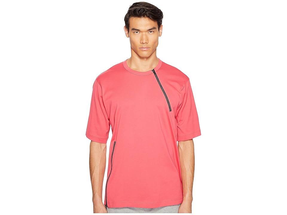 

adidas Y-3 by Yohji Yamamoto M Jersey Zip Tee (Blazer Pink S13) Men's T Shirt