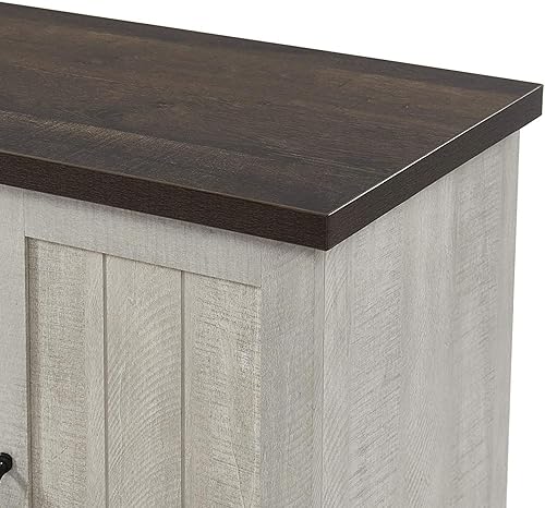 Miniatura 4 de EDYO LIVING Soporte rústico de TV con chimenea para TV de 55 pulgadas, chimenea eléctrica centro de entretenimiento con control remoto, estantes de