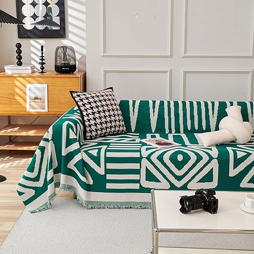 Miniatura 16 de VClife - Funda para sofá de 2 plazas o modular, de felpilla, lavable, apta para mascotas y perros, protectora, con borlas, azul, 71 x 118 pulgadas