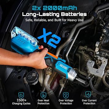 Seesii 3/8 Cordless Electric Ratchet Wrench for Auto, DIY & Tight Spaces