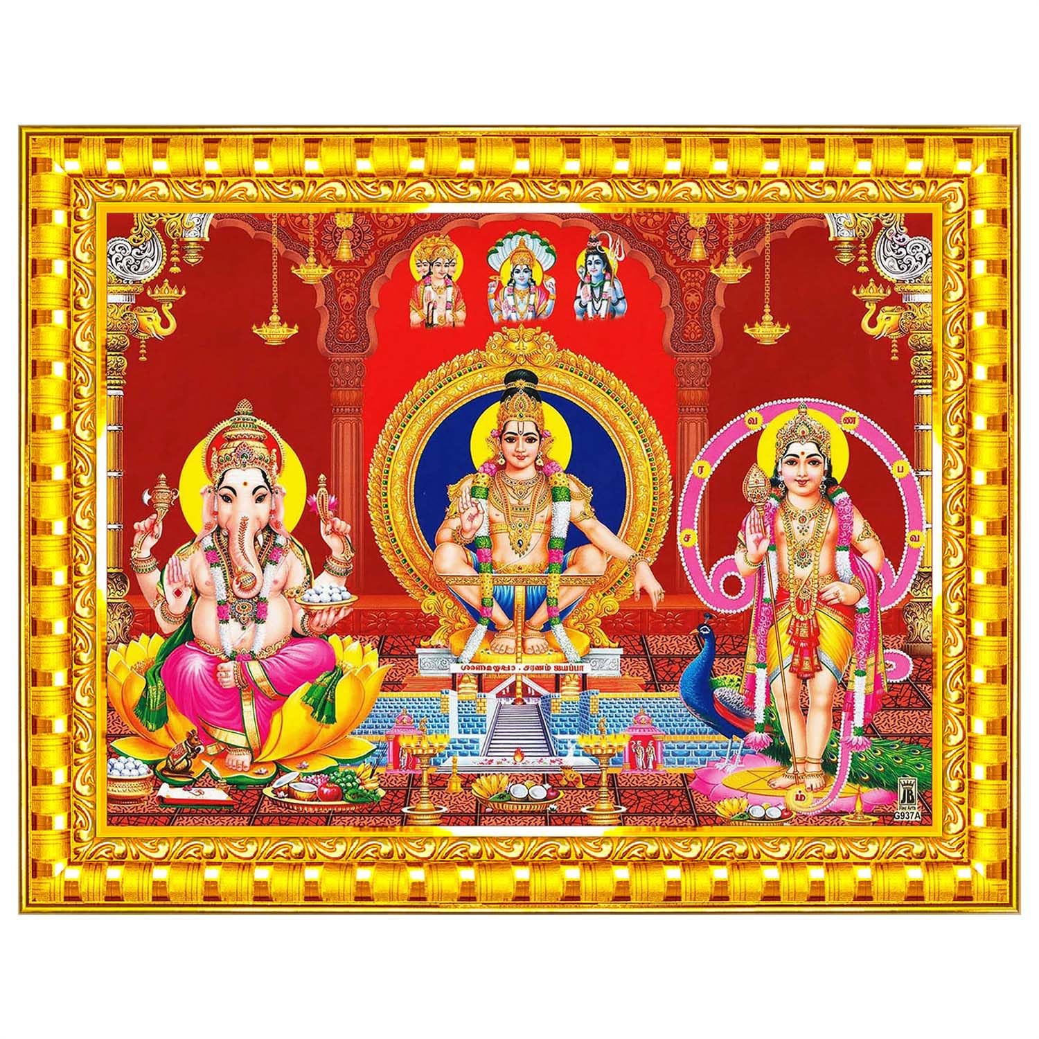 Ayyappa & Ganesh Wall Painting - Home Decor -8 Ayyappa & Ganesh Wall Painting - Home Decor -8