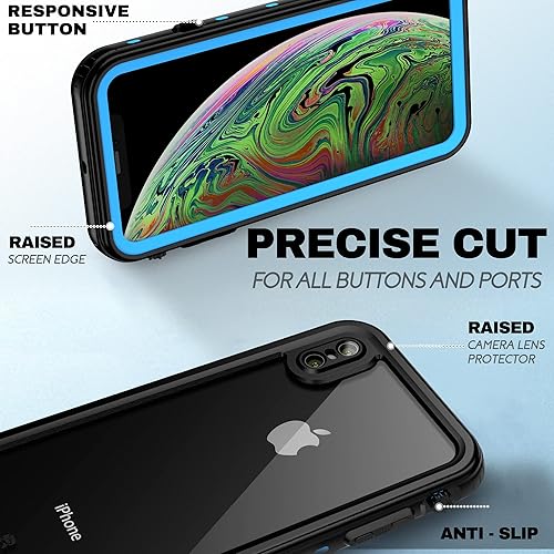 Miniatura 5 de BEASTEK Funda impermeable para iPhone Xs Max, serie TRE, impermeable IP68 certificado bajo el agua a prueba de golpes con parte trasera transparente