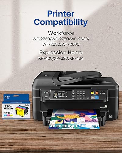 Miniatura 2 de CEEBOO 220XL - Cartuchos de tinta remanufacturados de alto rendimiento para Epson 220 XL, uso con Epson WF-2760 WF-2750 WF-2660 WF-2650 WF-2630