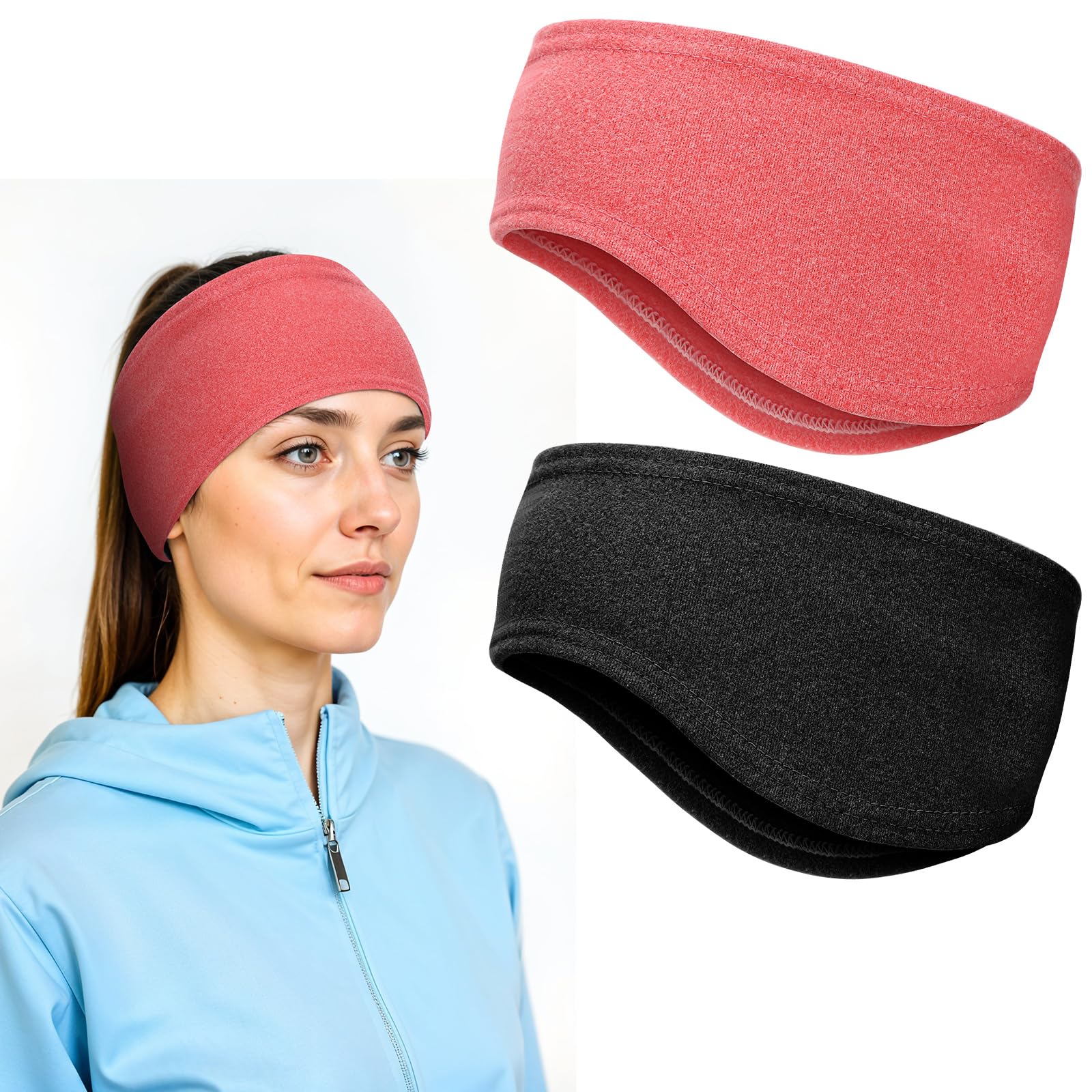 Beaupretty Ohrenwärmer-Stirnband Winter – Mit Pferdeschwanzloch, Grau, Für Sport & Outdoor