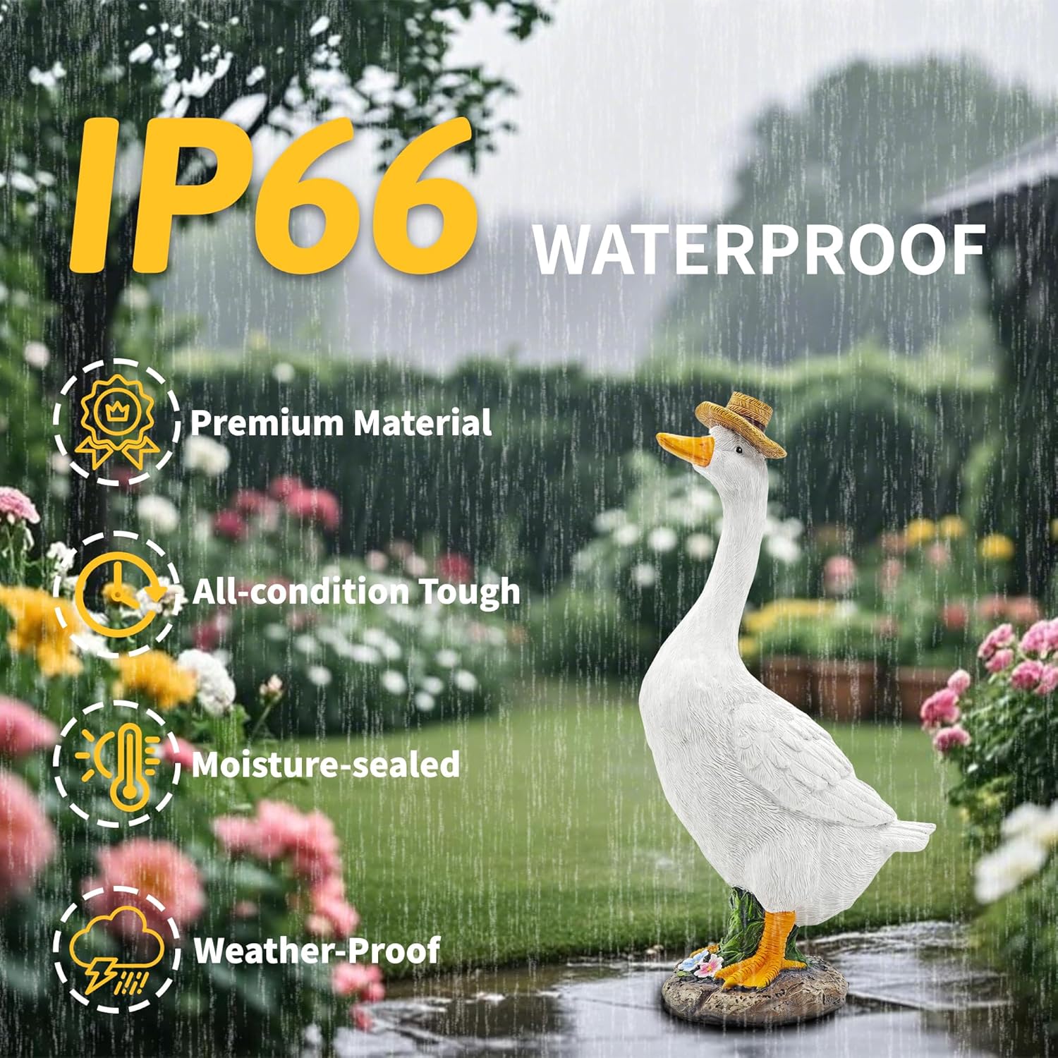 Goose Garden Statue for Outside: 12'' Funny Goose Yard Decorations for Outdoor Lawn Patio Porch Housewarming Birthday Gifts for Women (Gander)