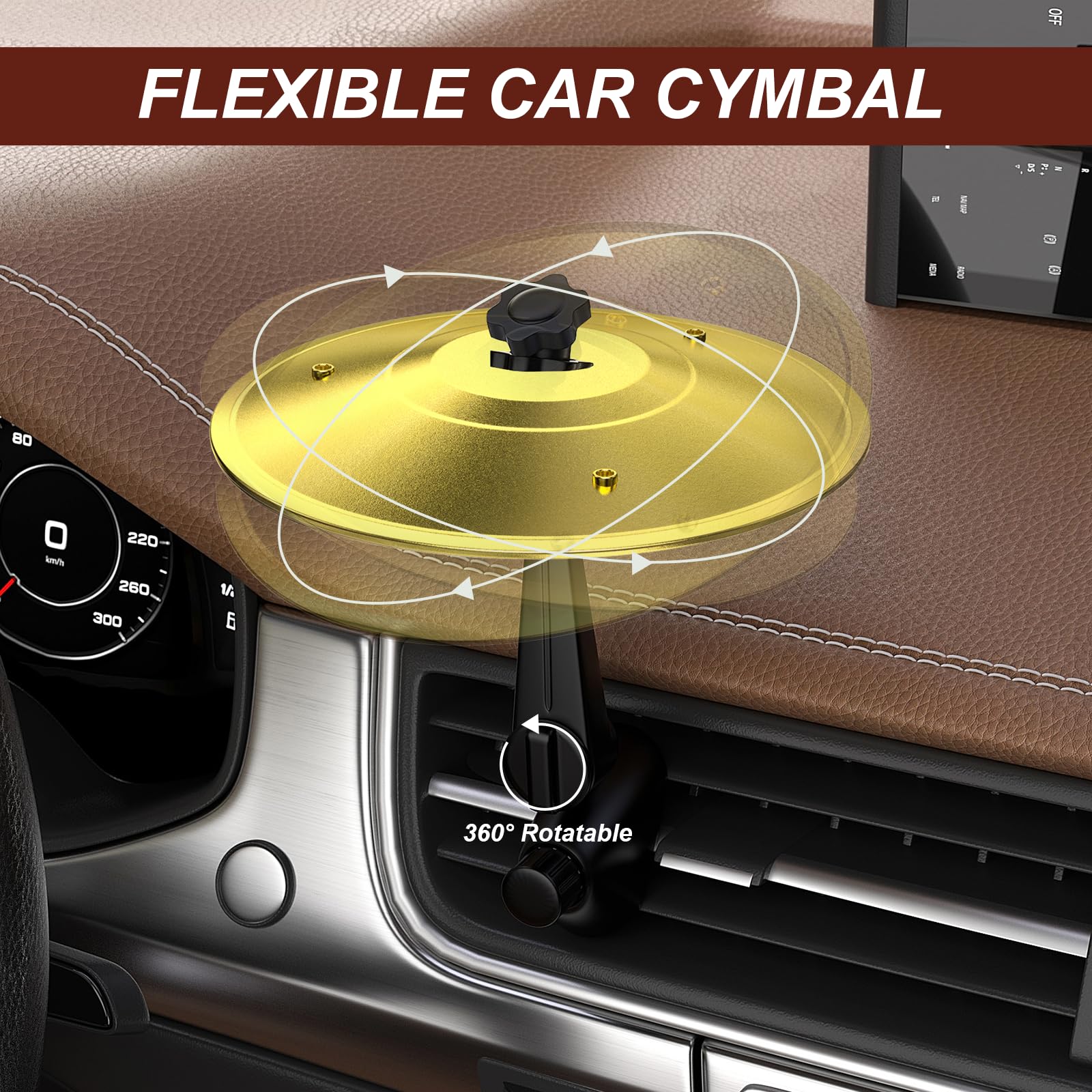 Mini Cymbale De Voiture Crash – Cymbales Air Vent Tambour – Installation Facile – Fun Pour Amateurs De Musique En Conduite