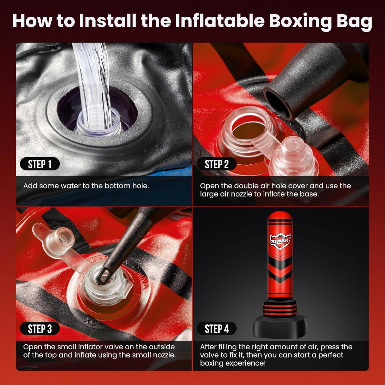 Freestanding Punching Bag for Adults Teens, 70'' Heavy Boxing Bag with Gloves and Pump, Women Men Stand Kickboxing Bags, Upgraded Big Base Boxing Equipment Set for Training MMA Fitness Home Gym