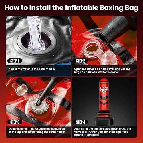 Miniatura 3 de Saco de boxeo independiente para adultos y adolescentes, bolsa de boxeo pesada de 70 pulgadas con guantes y bomba, bolsas de kickboxing para mujeres