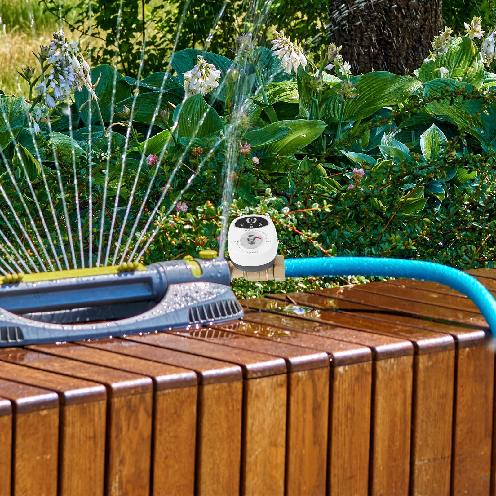 Hemobllo Válvula de Agua Inteligente Wifi Control Remoto con Temporizador y Sistema de Alarma Material PC y Abs, para Riego Automático y Cierre de Agua Seguro