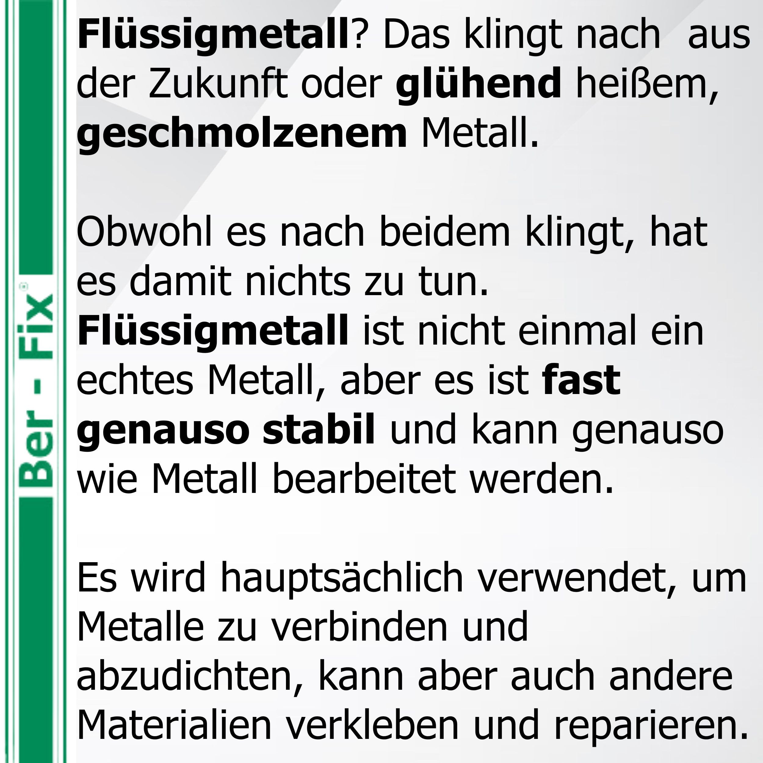 Ber-Fix 3 x 50 g + pistola + 10 puntas de metal líquido resistente al calor 2 componentes pegamento 120 °C metal resistente al calor también como espátula de metal frío pegamento metal metal | Pegamento epoxi de metal líquido 3 x 50 g + 13 boquillas mezcl