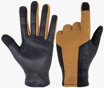 Short Cuff Touch Screen Pilot Nomex Flight Flyers Duty Work Gloves, Goat Leather Skin Tight Palm